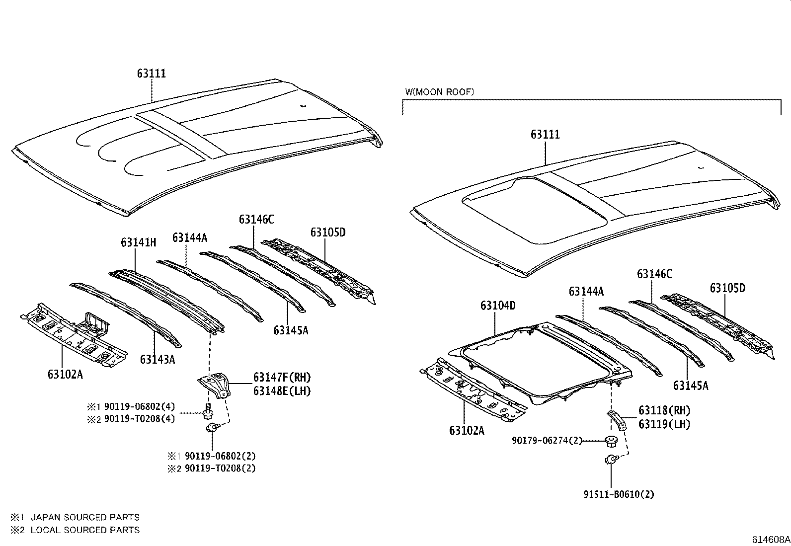 Exploded illustration 614608A