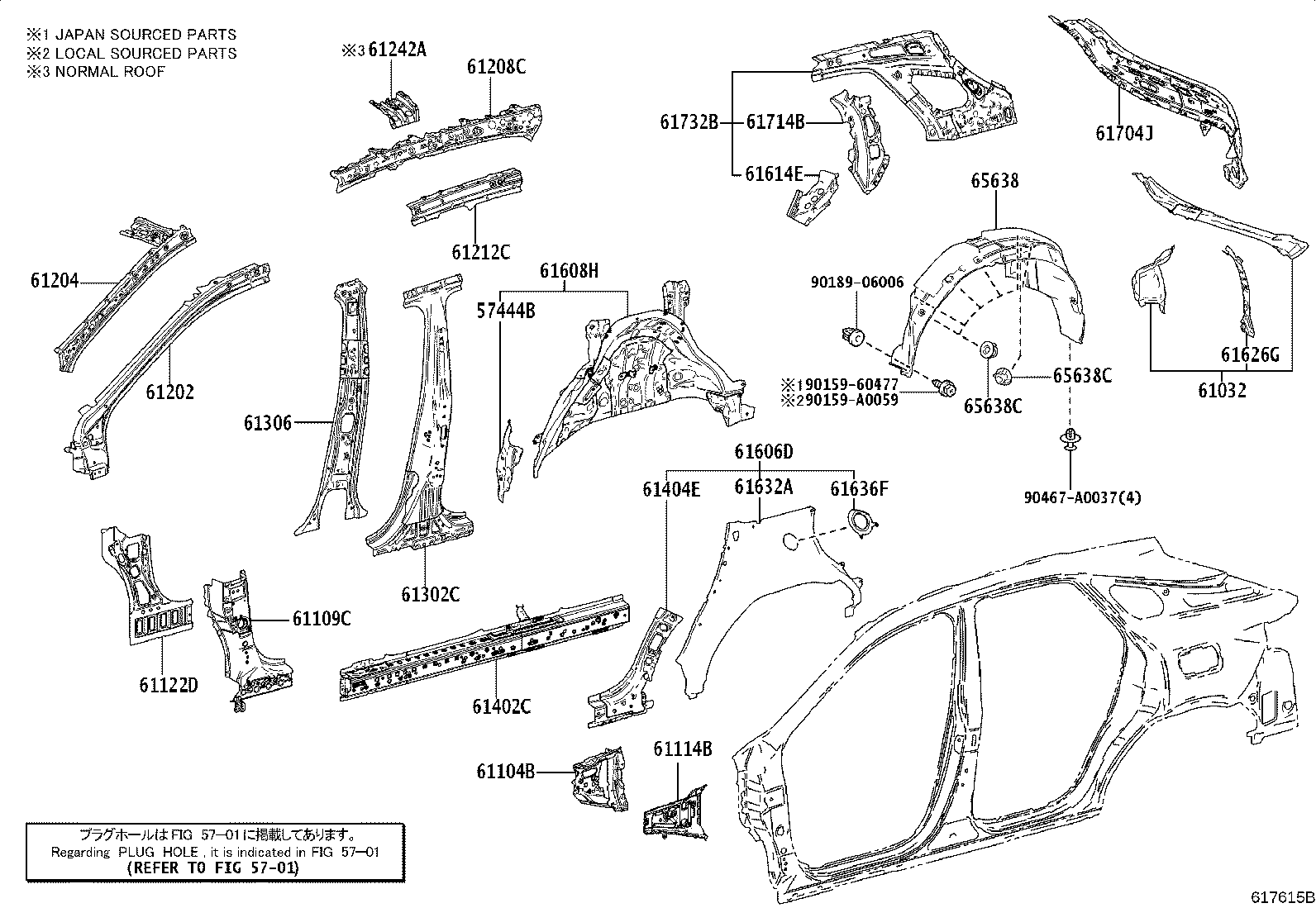 Exploded illustration 617615B