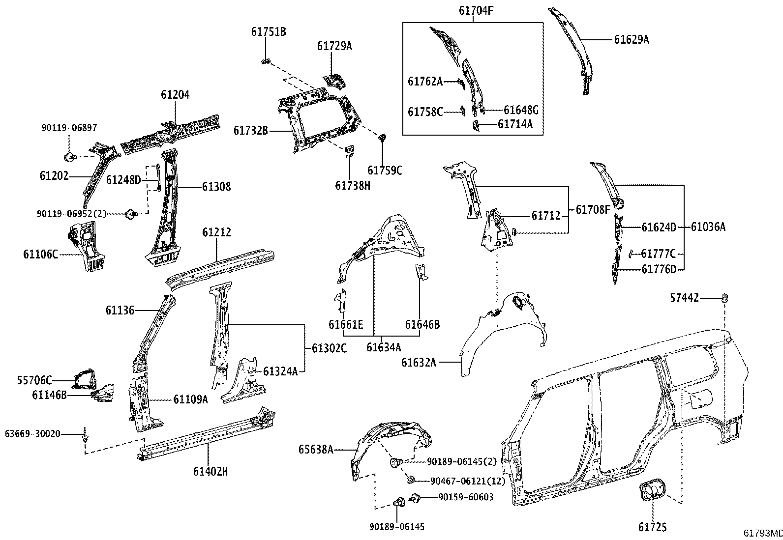 Exploded illustration 61793MD