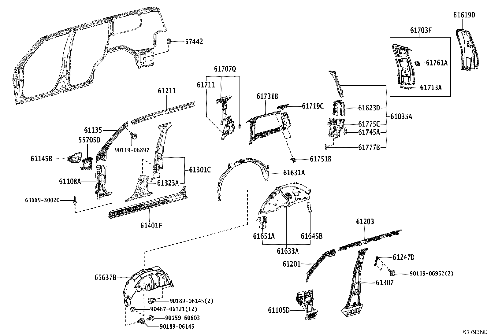 Exploded illustration 61793ND