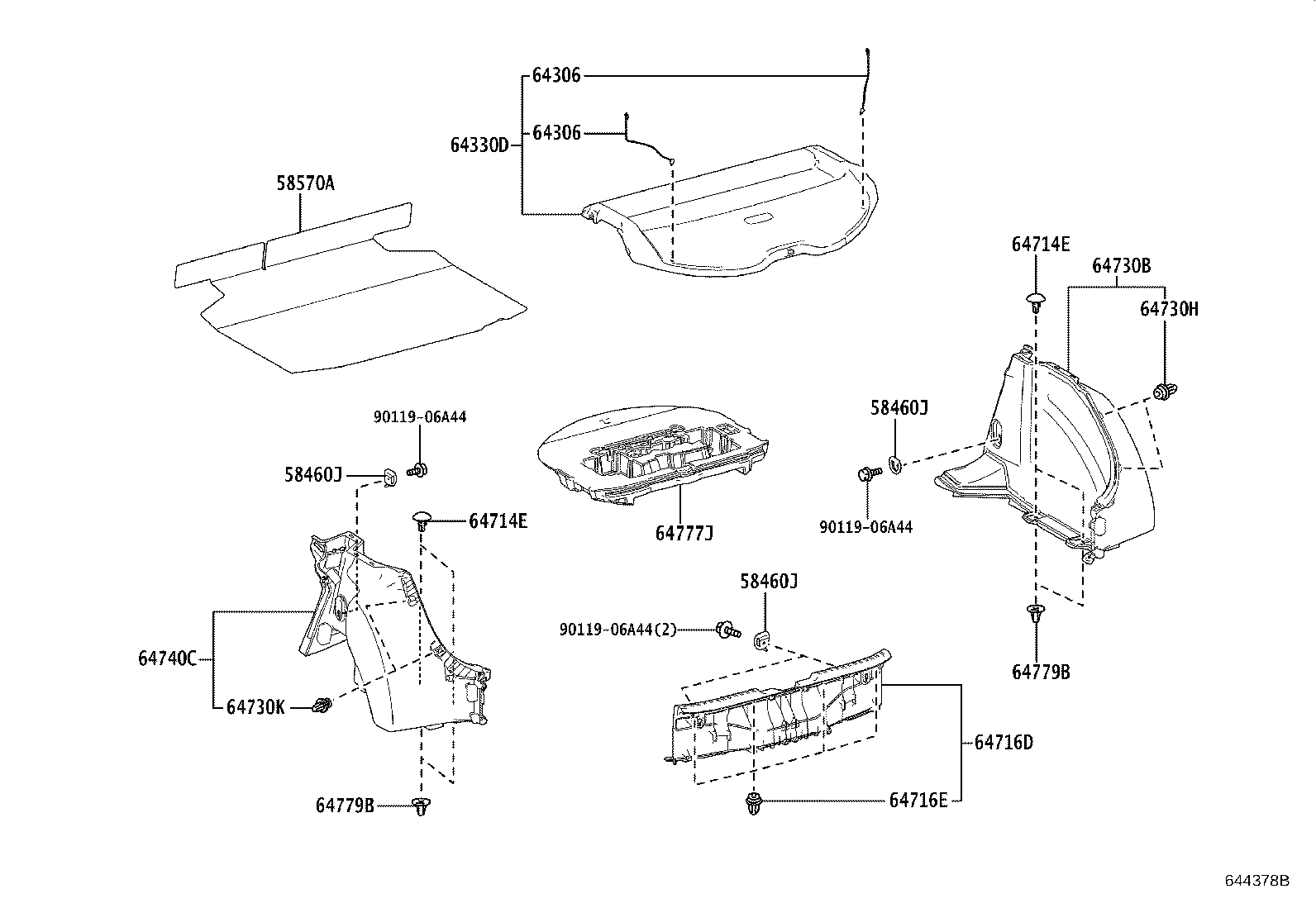 Exploded illustration 644378B