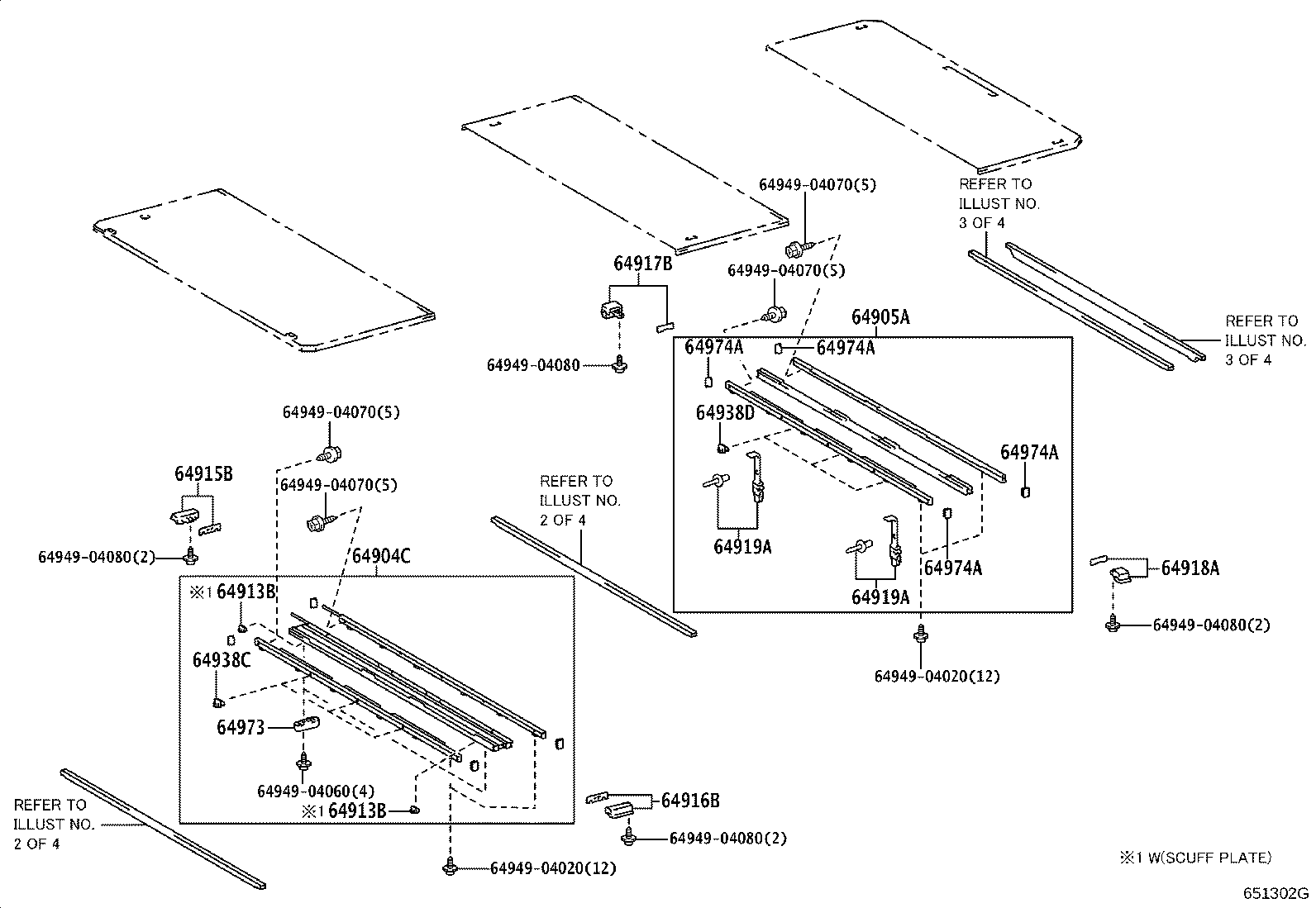 Exploded illustration 651302G