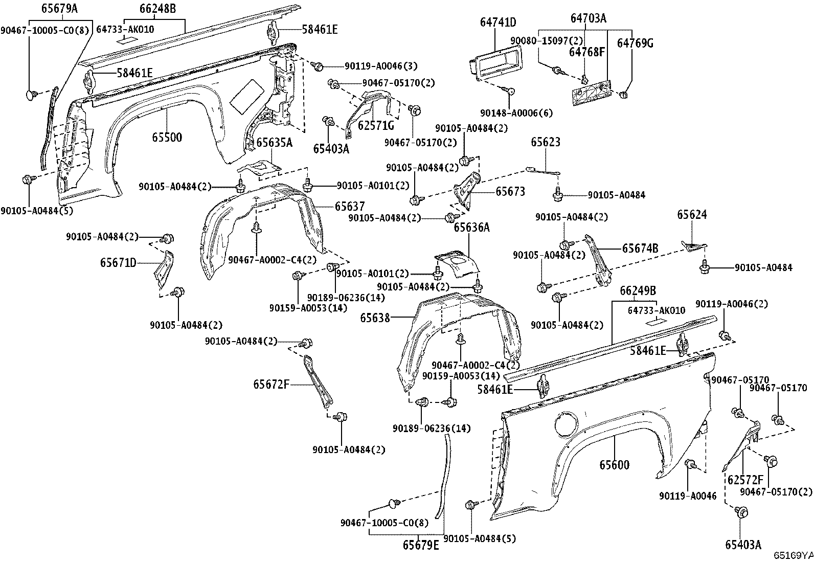 Exploded illustration 65169YA