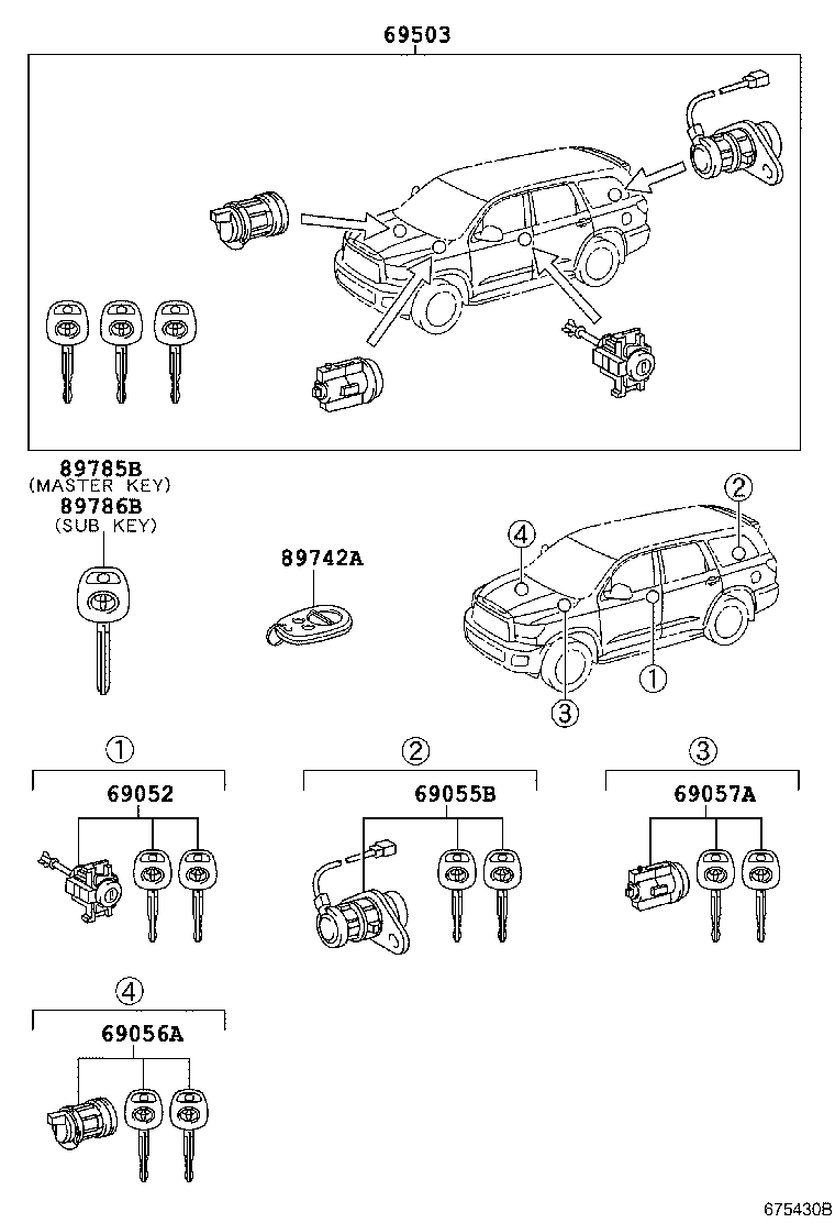 Exploded illustration 675430B