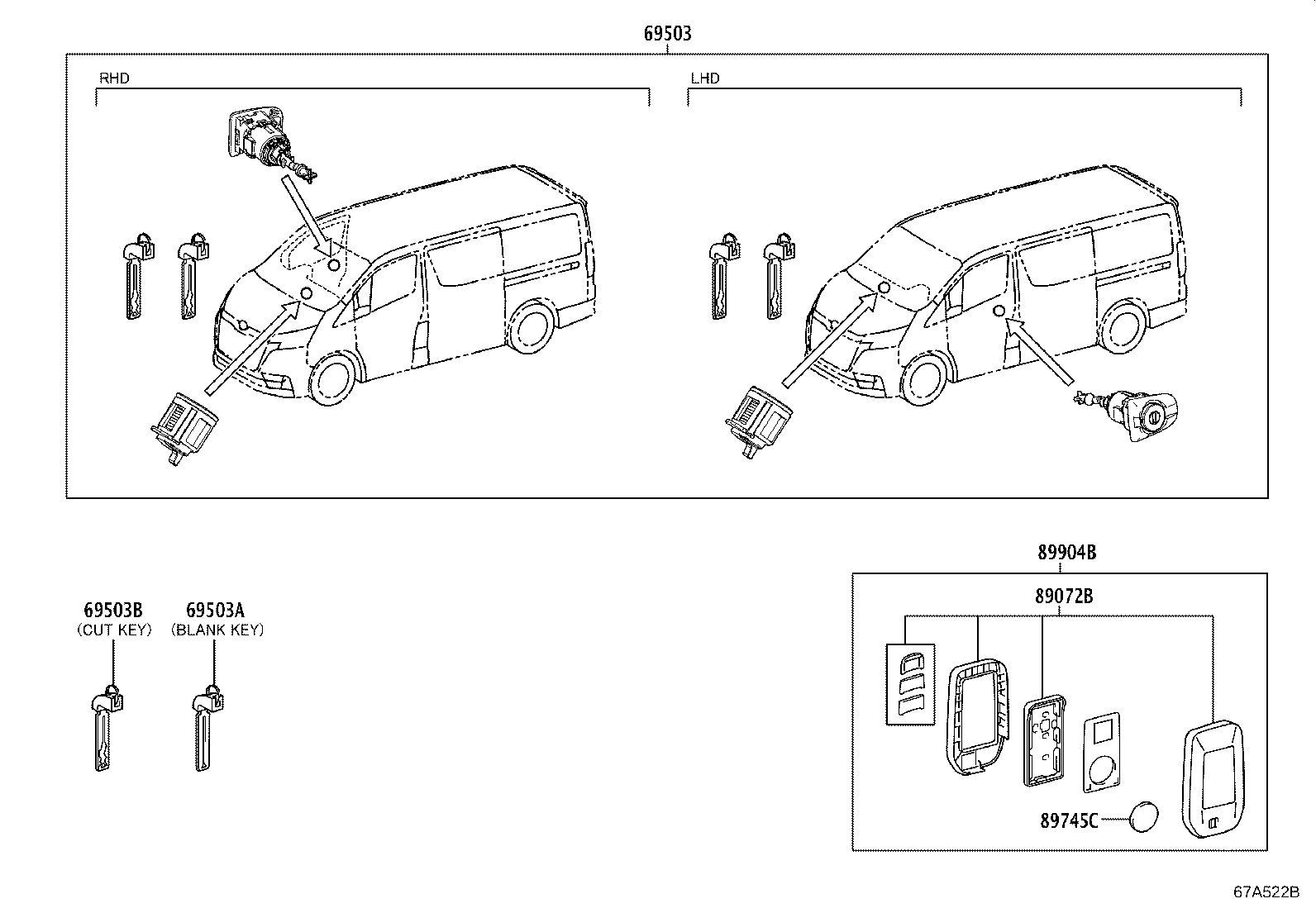 Exploded illustration 67A522B