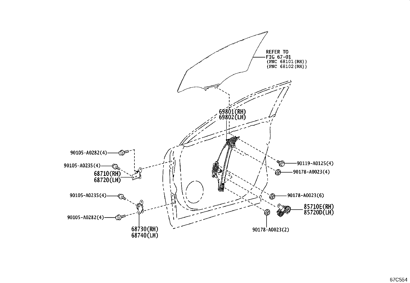 Exploded illustration 67C554
