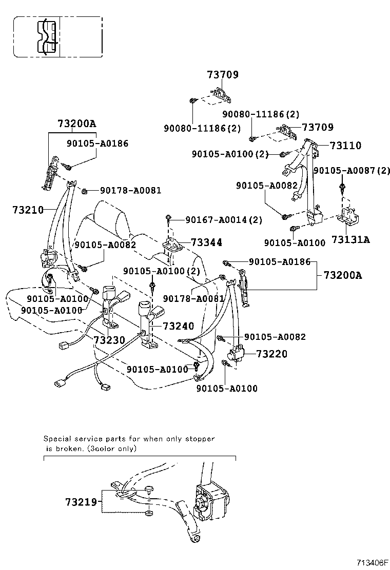 Exploded illustration 713406F