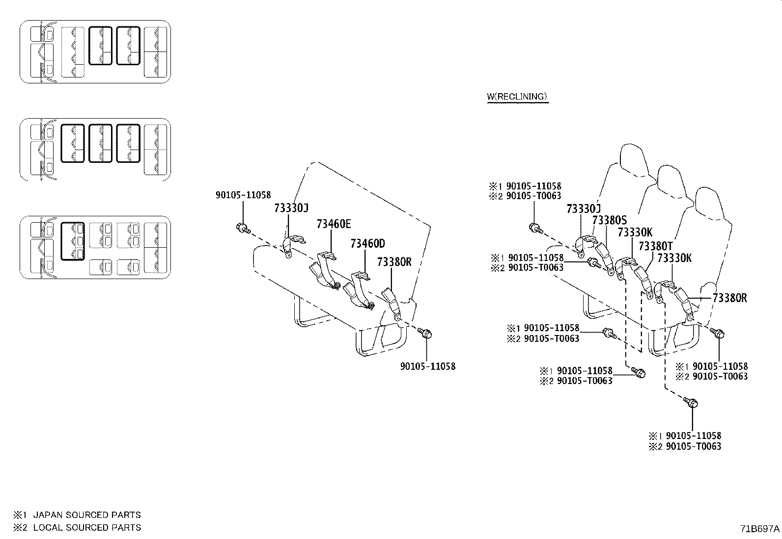 Exploded illustration 71B697A