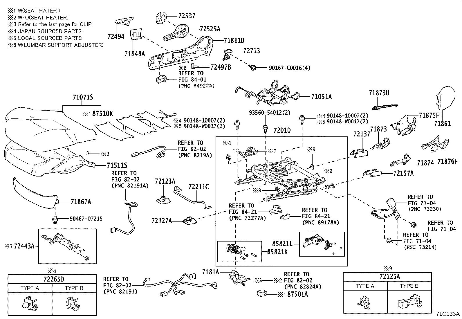 Exploded illustration 71C133A