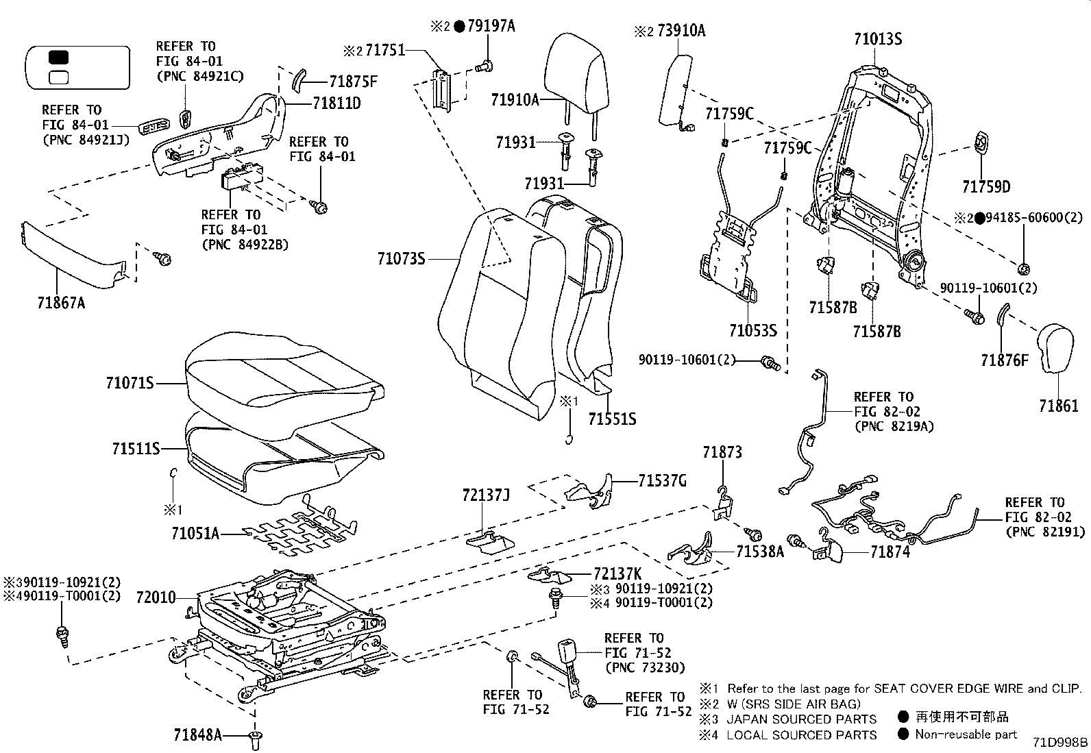 Exploded illustration 71D998B