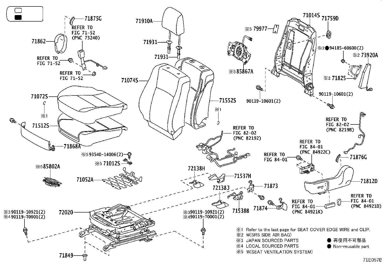 Exploded illustration 71E057B