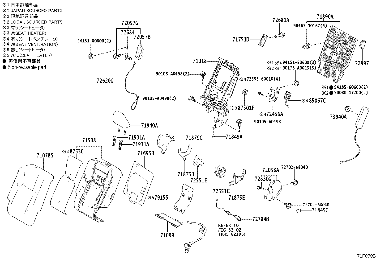 Exploded illustration 71F070B