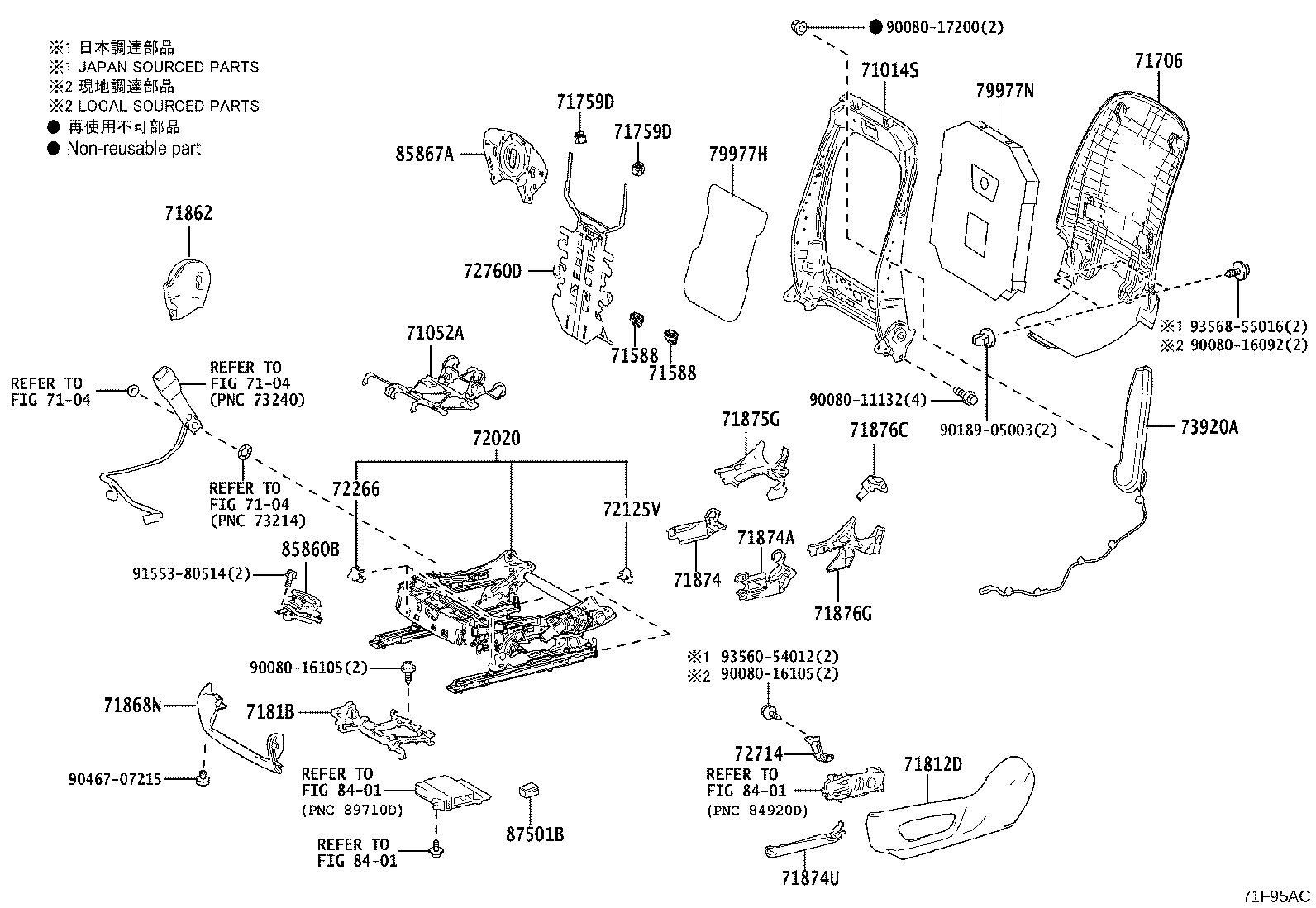 Exploded illustration 71F95AC