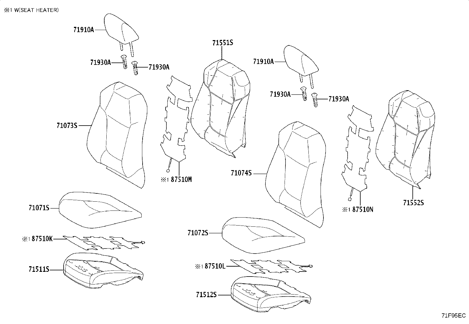 Exploded illustration 71F95EC