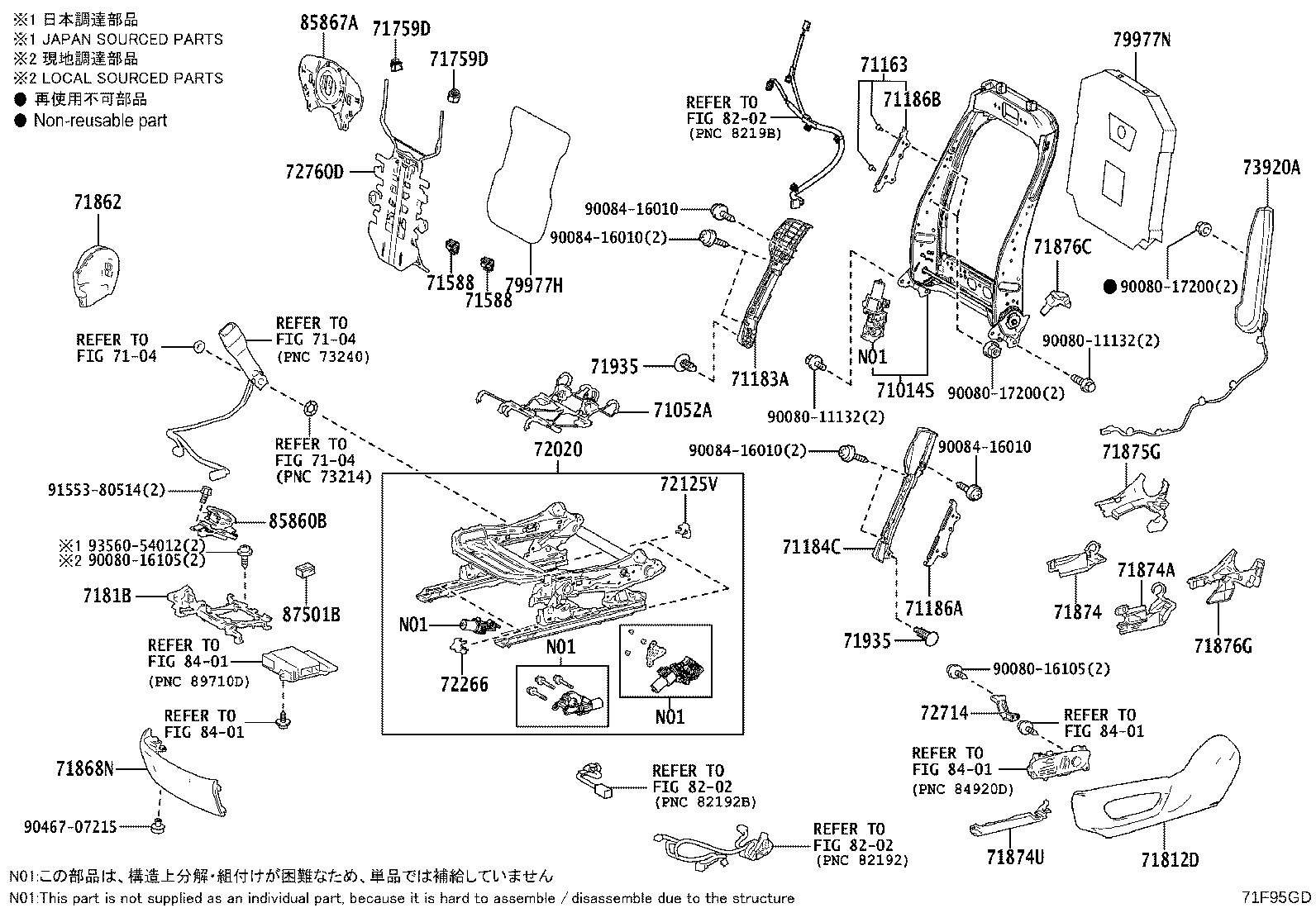 Exploded illustration 71F95GD