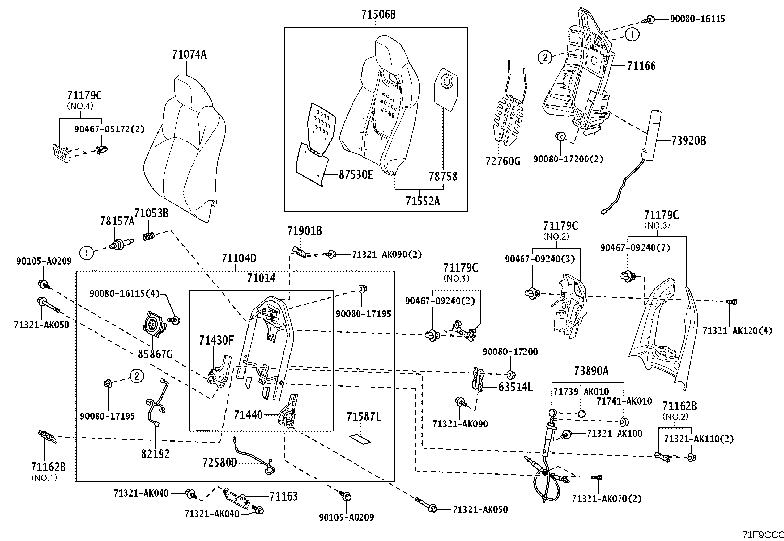 Exploded illustration 71F9CCC