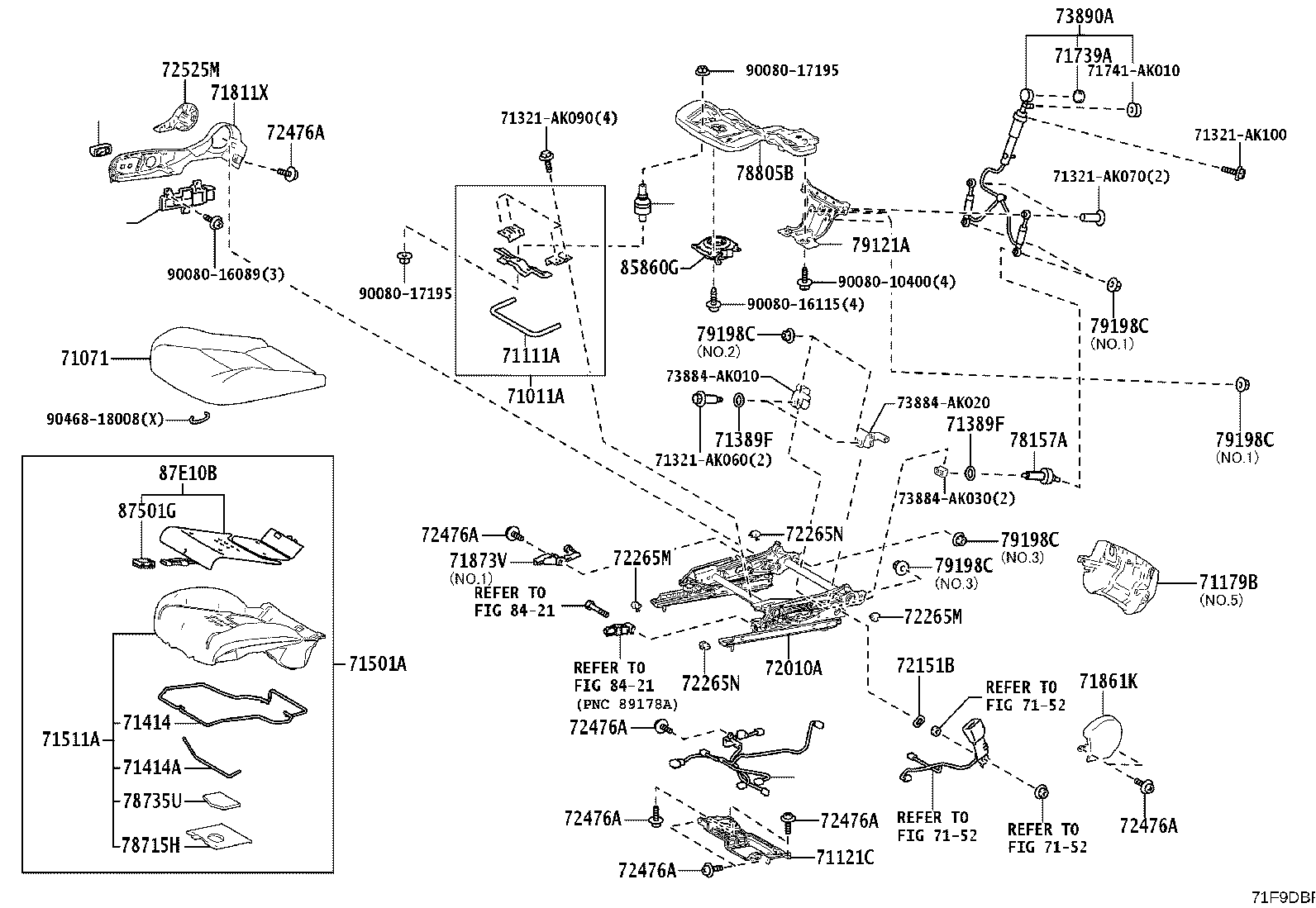 Exploded illustration 71F9DBF