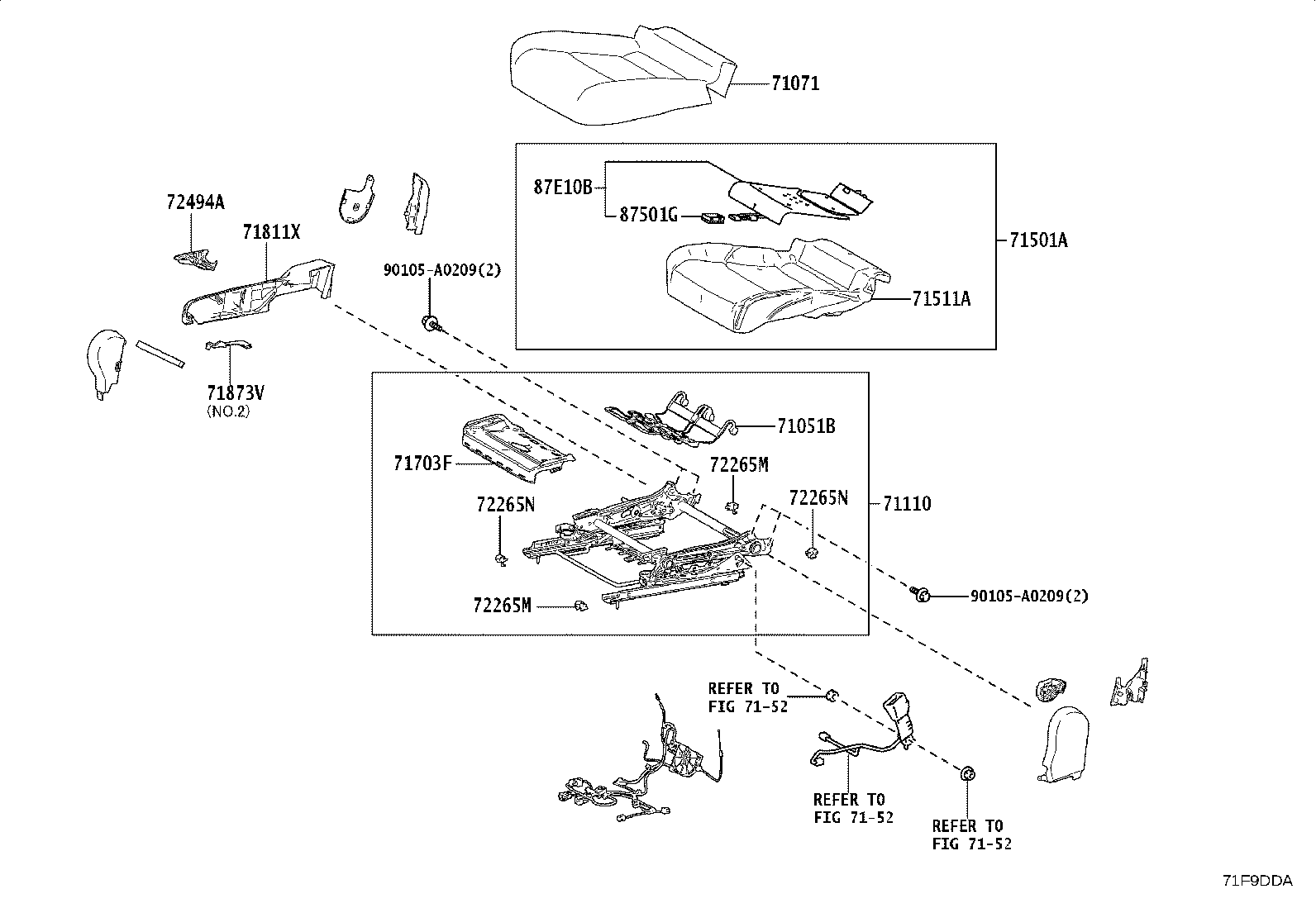 Exploded illustration 71F9DDA