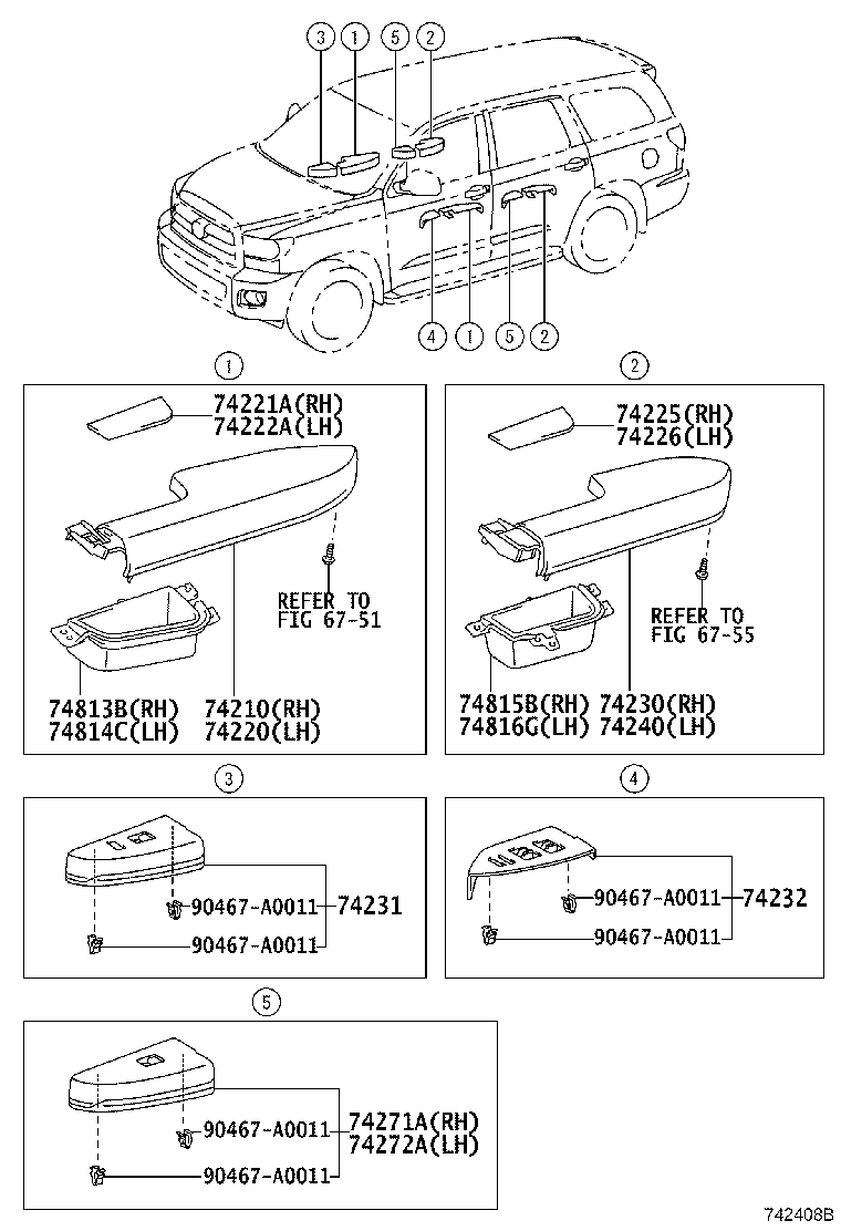 Exploded illustration 742408B
