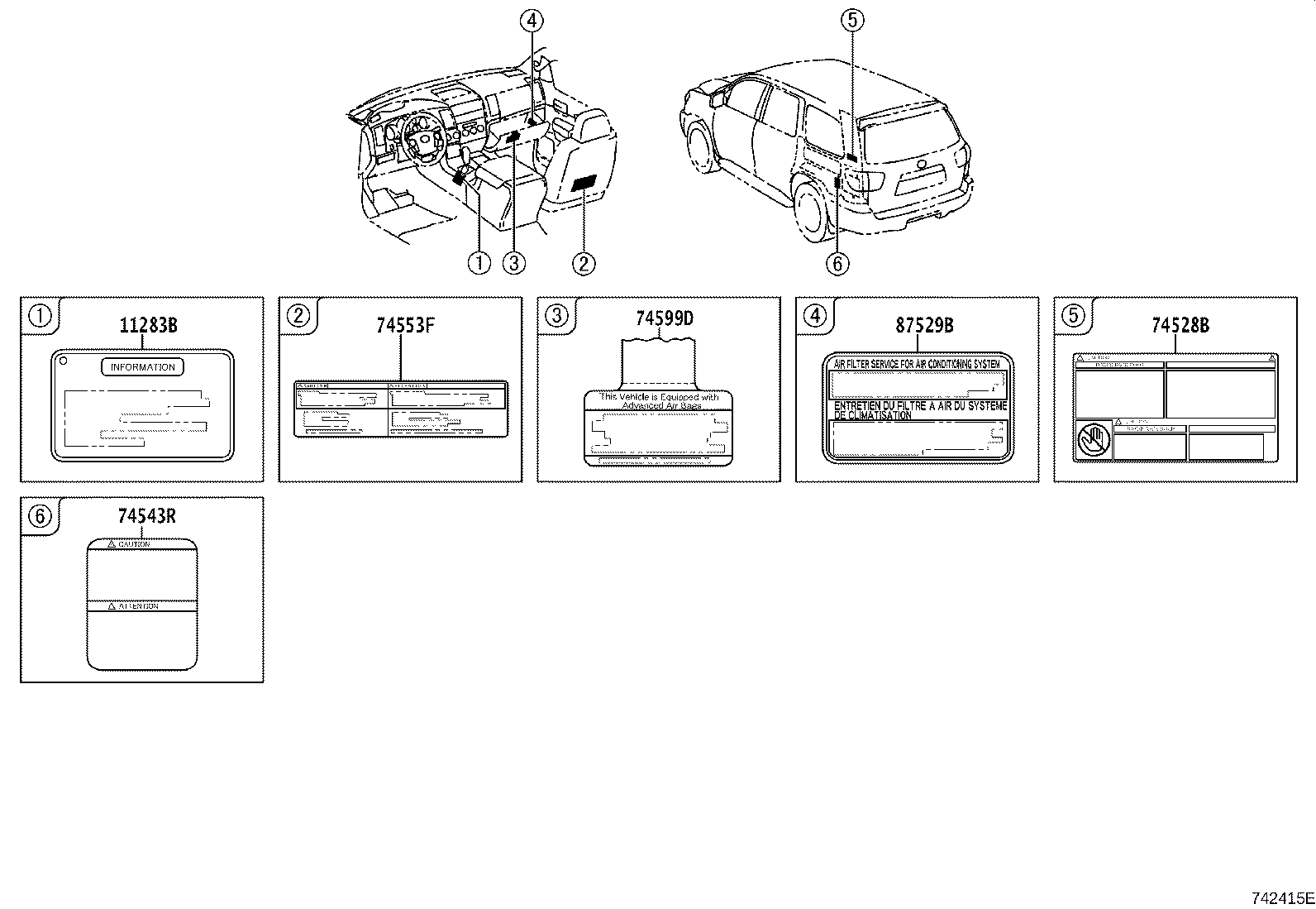 Exploded illustration 742415E