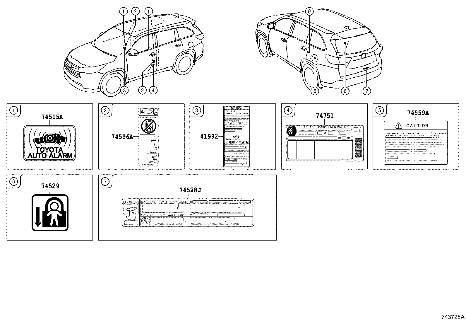 Exploded illustration 743728A
