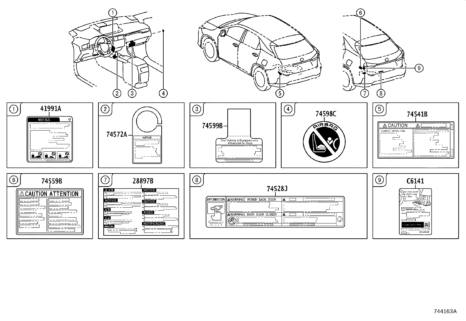 Exploded illustration 744163A