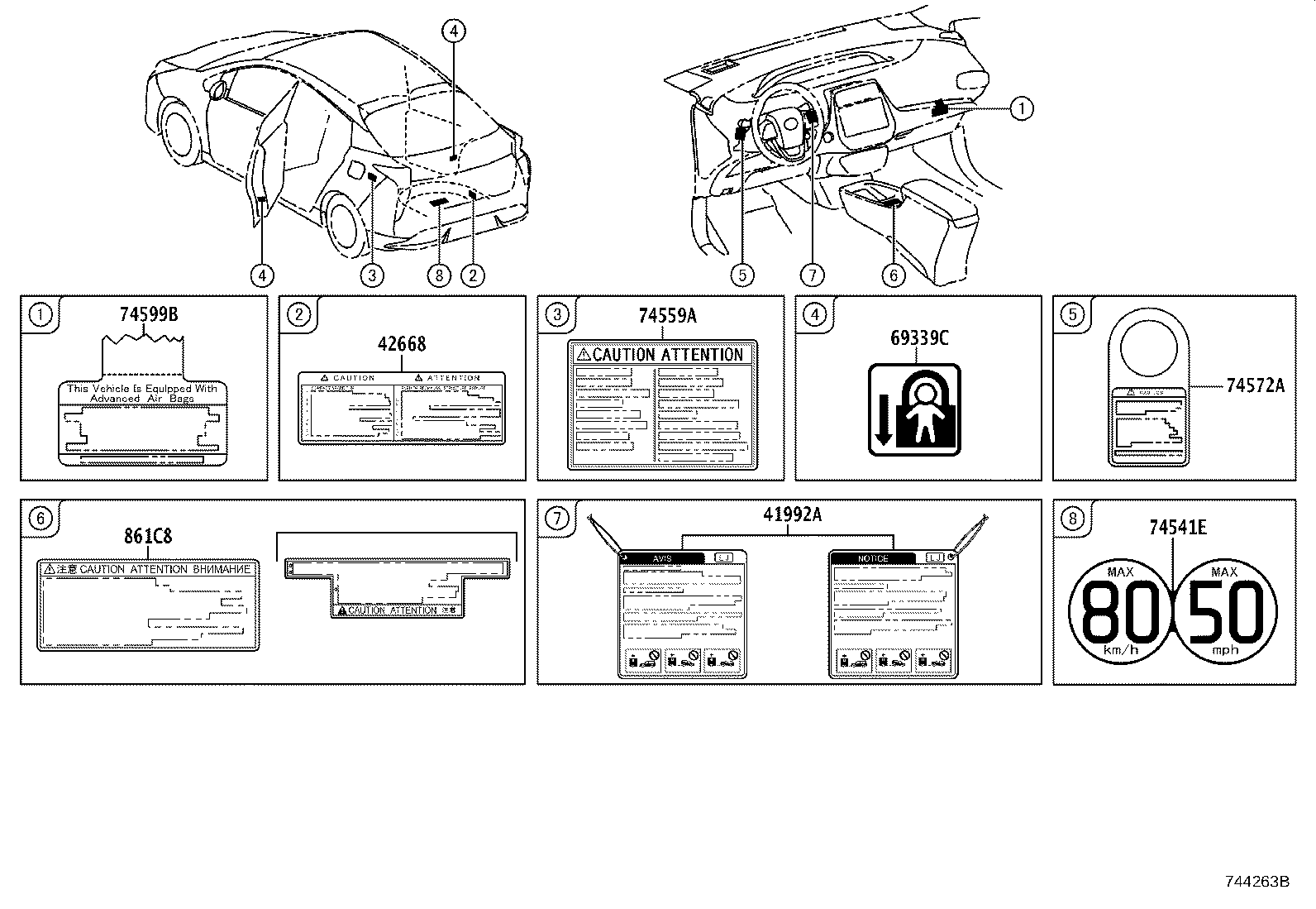 Exploded illustration 744263B