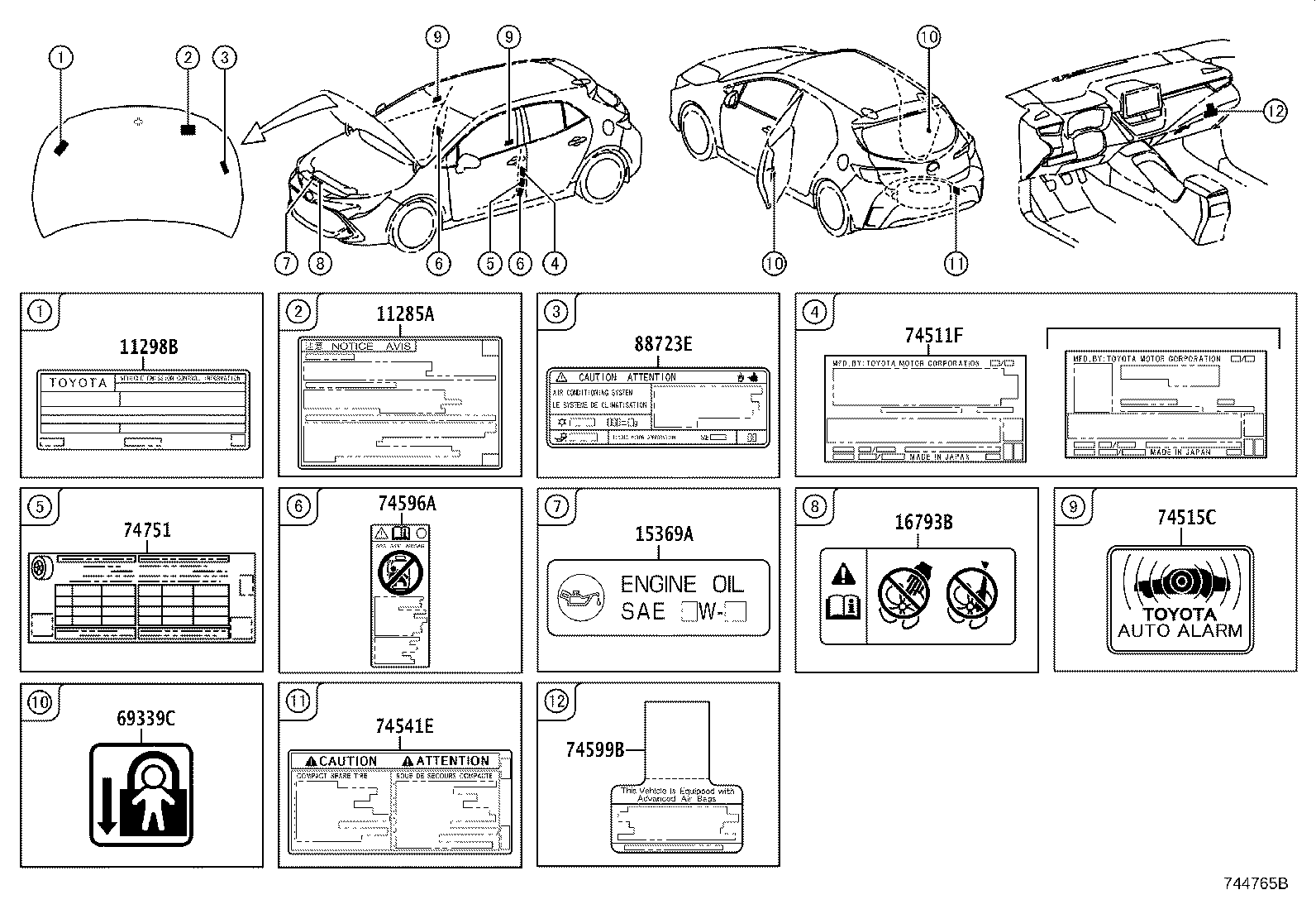 Exploded illustration 744765B