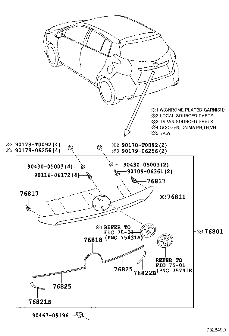 Exploded illustration 752849D