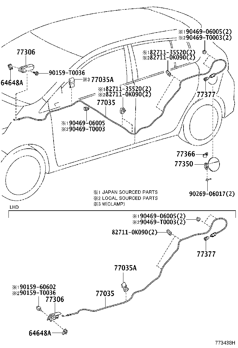 Exploded illustration 773438H