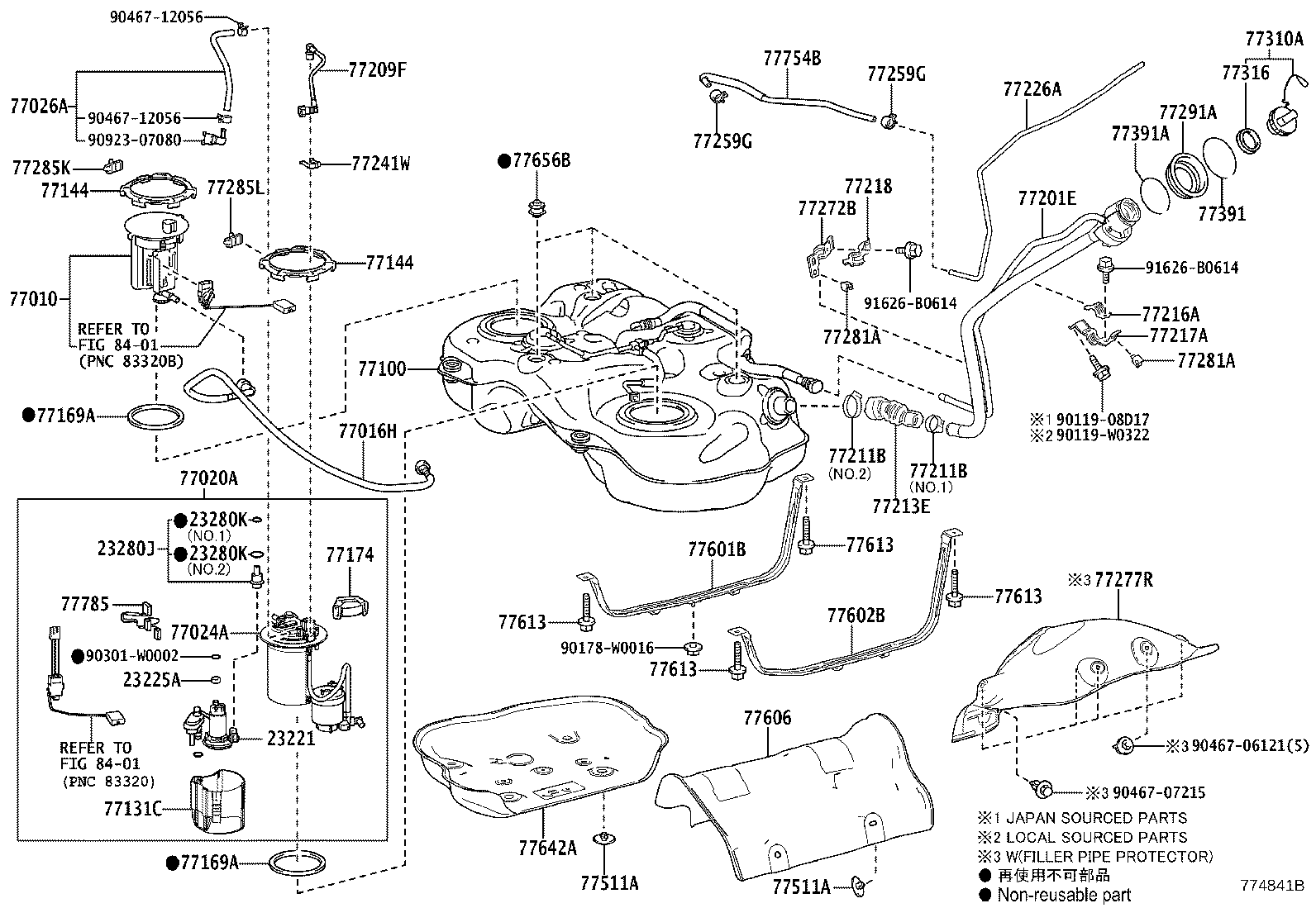 Exploded illustration 774841B