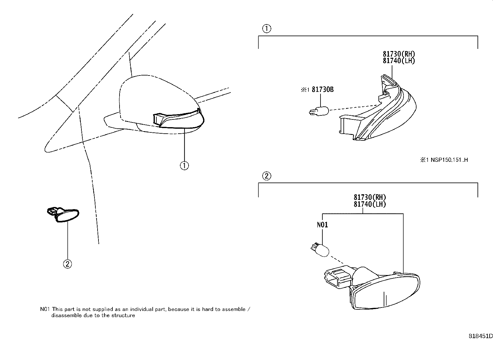 Exploded illustration 818451D