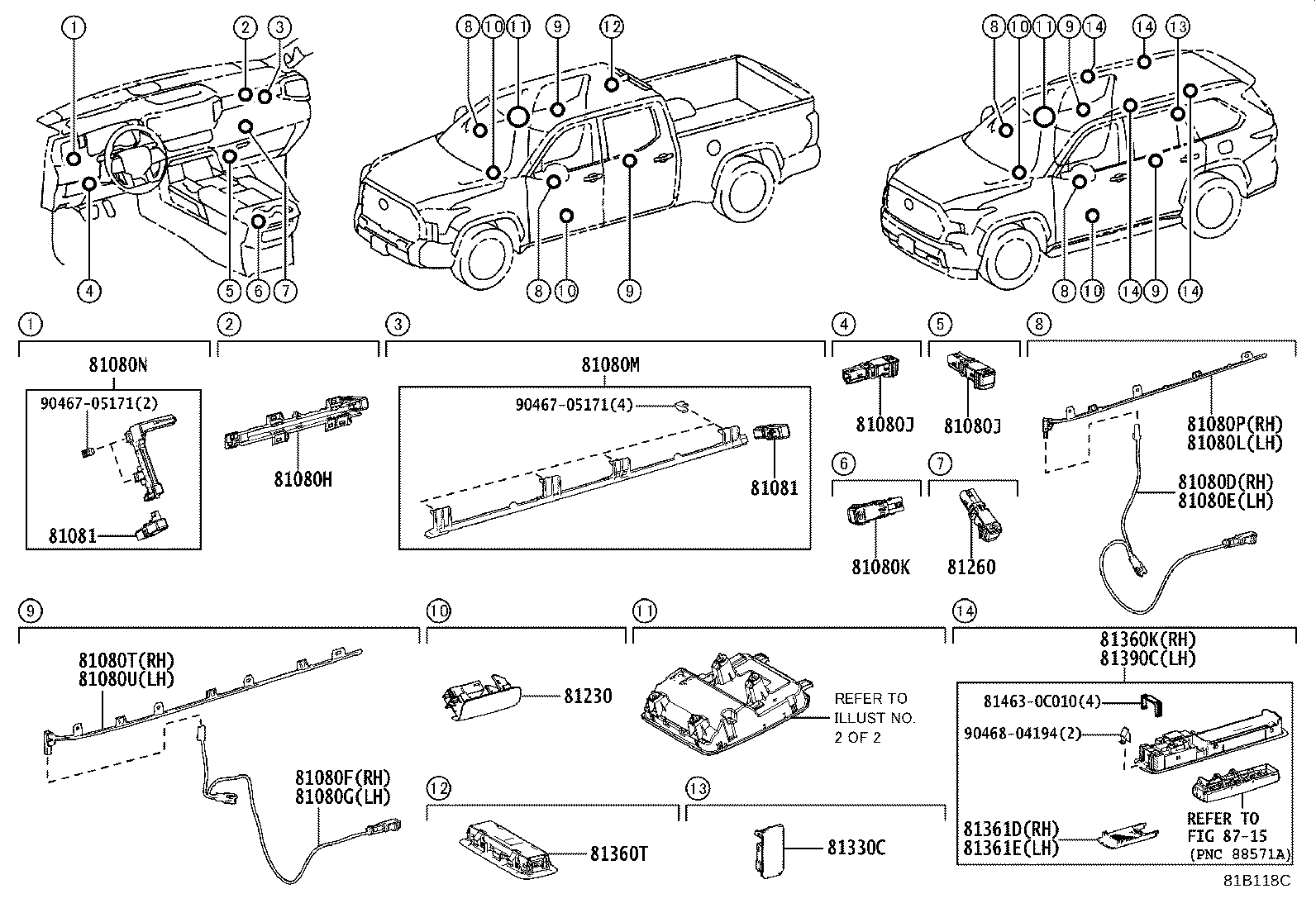 Exploded illustration 81B118C