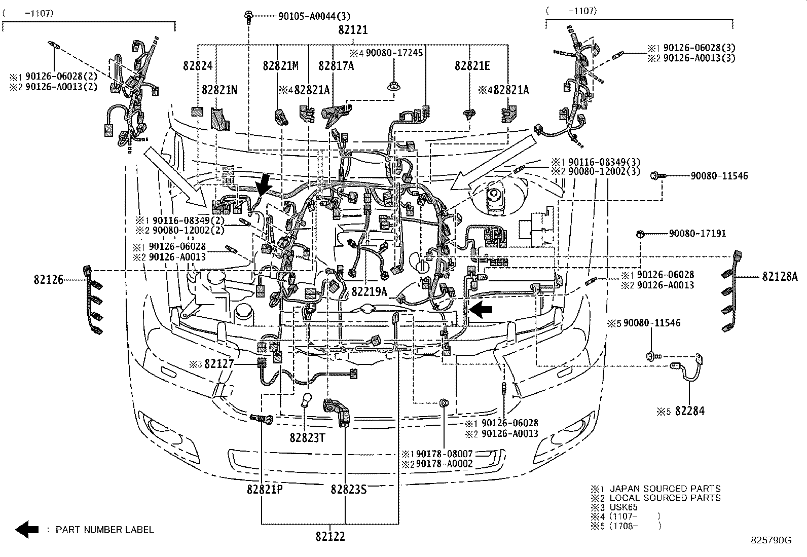 Exploded illustration 825790G
