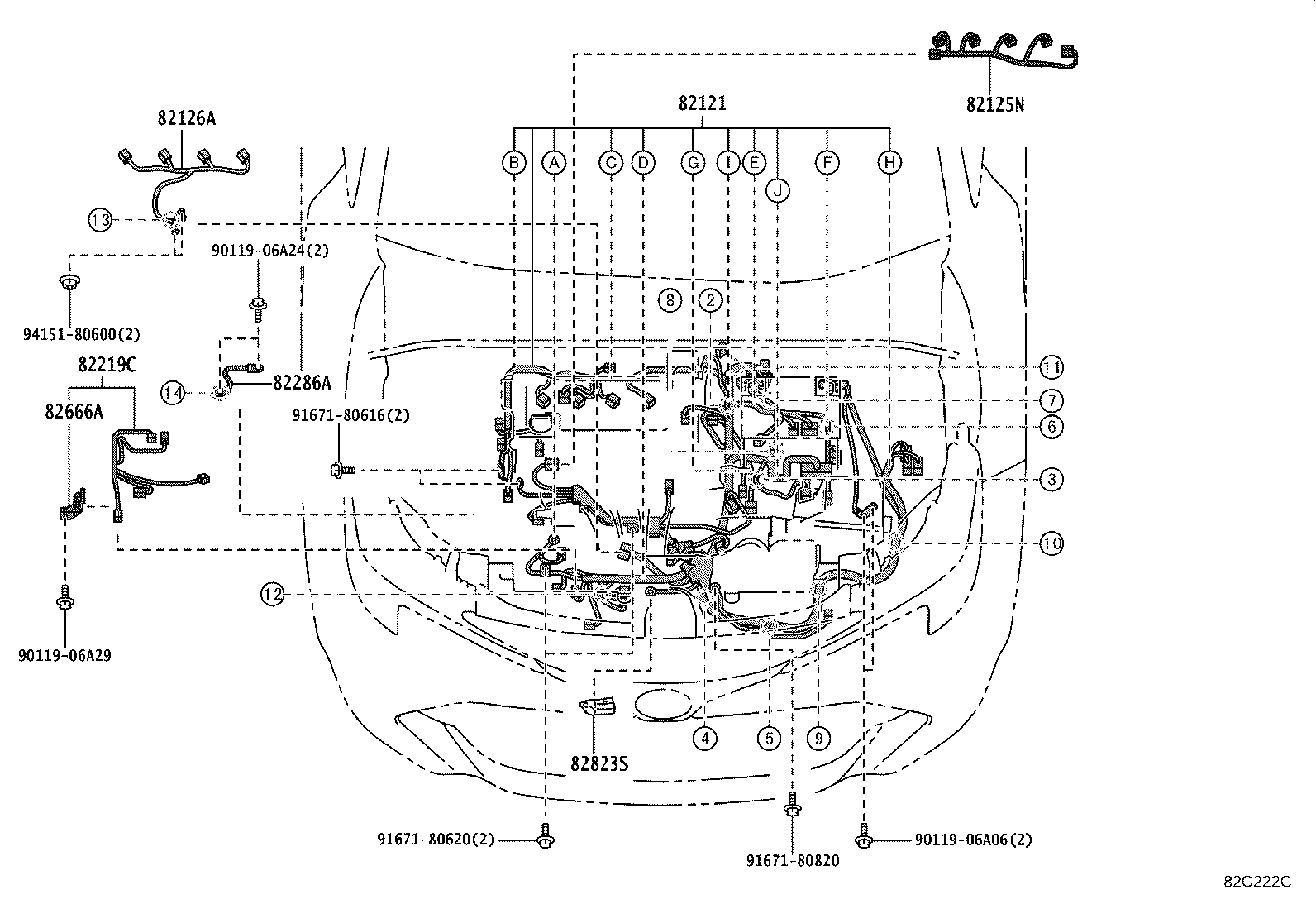 Exploded illustration 82C222C