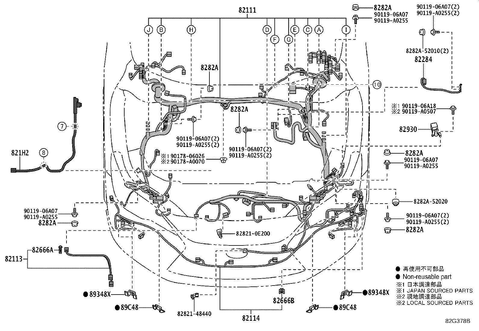 Exploded illustration 82G378B