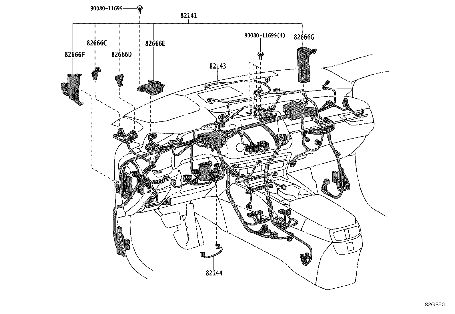 Exploded illustration 82G390