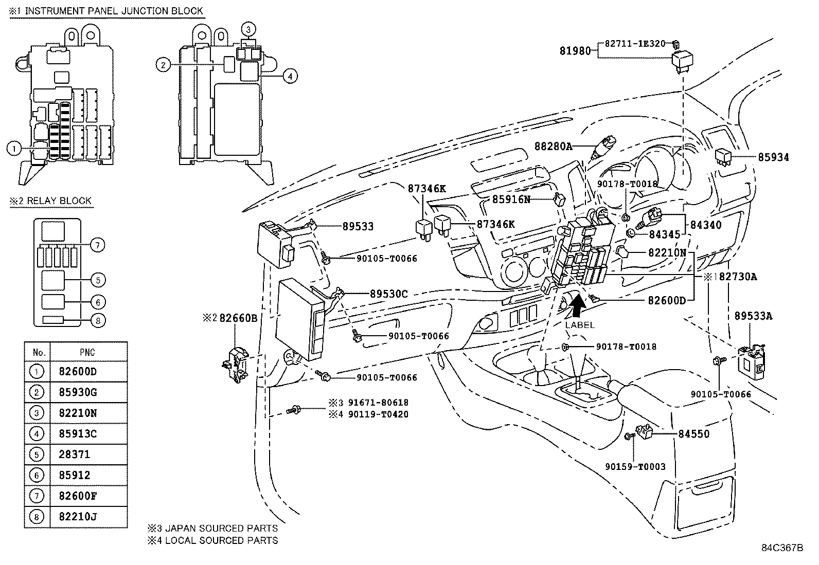 Exploded illustration 84C367B