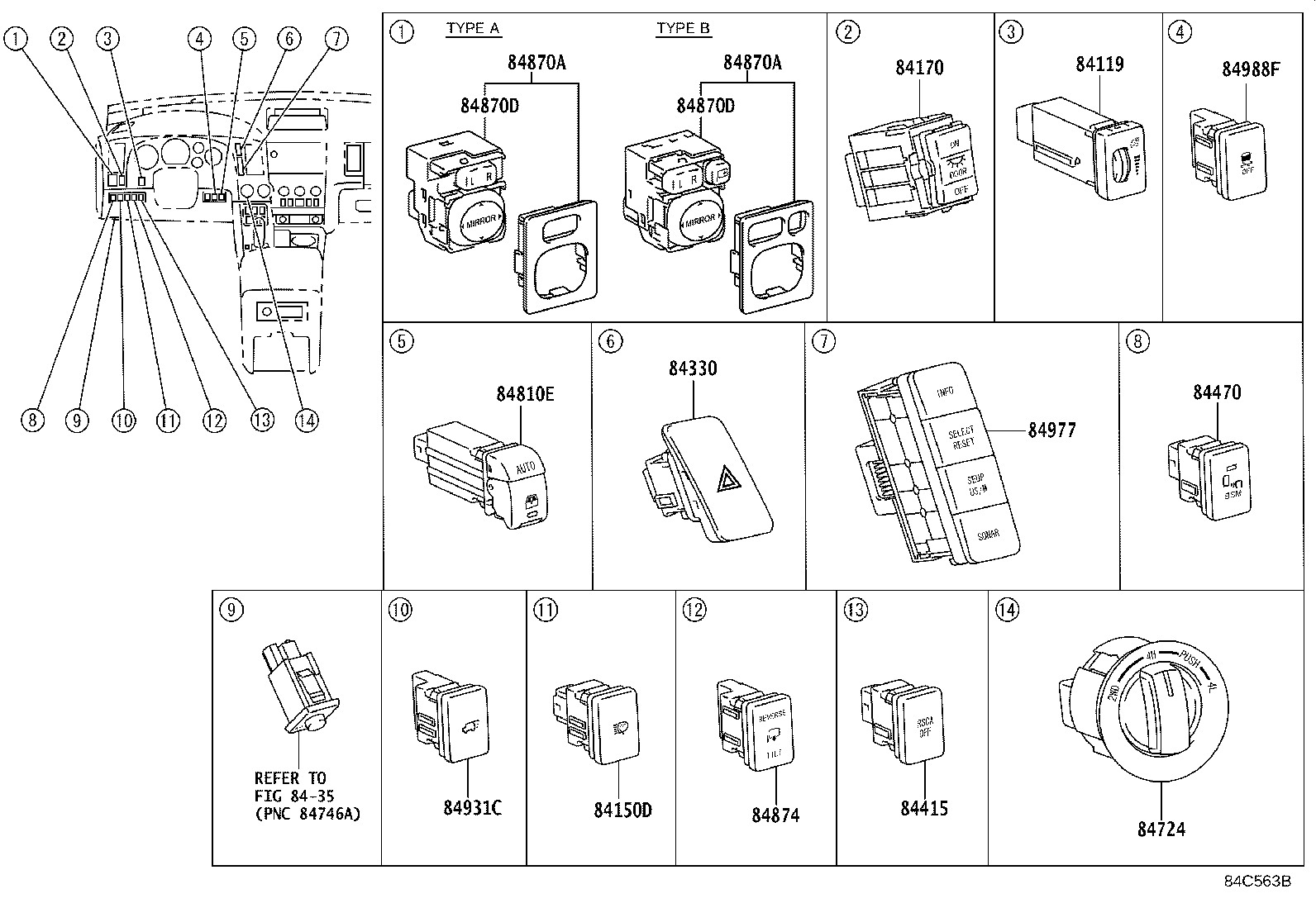 Exploded illustration 84C563B