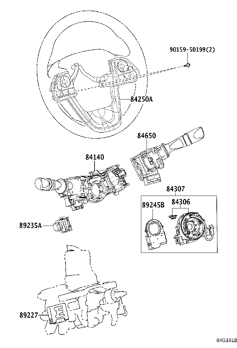 Exploded illustration 84G191B