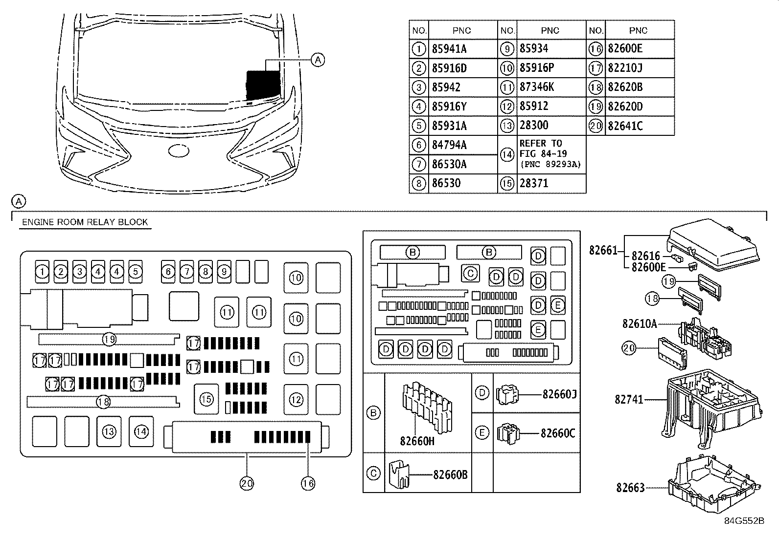 Exploded illustration 84G552B