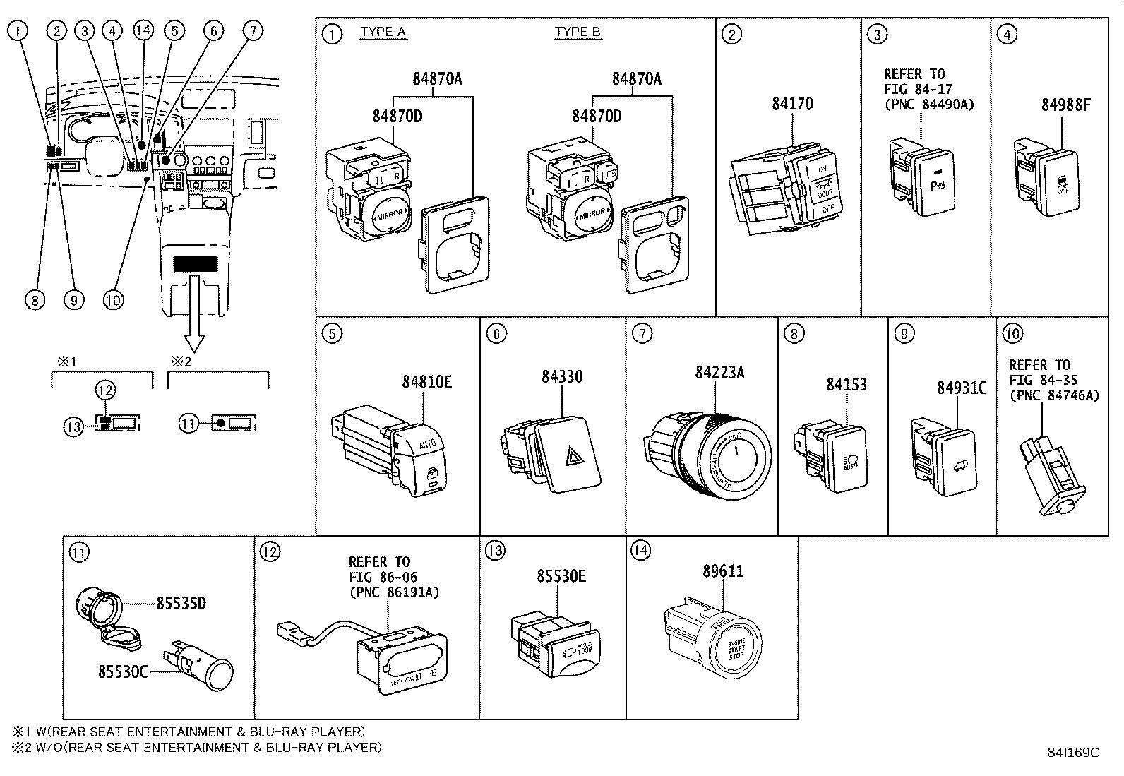 Exploded illustration 84I169C