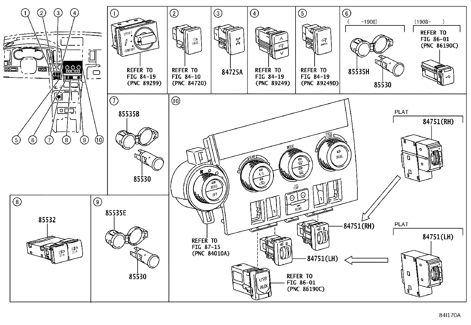 Exploded illustration 84I170B