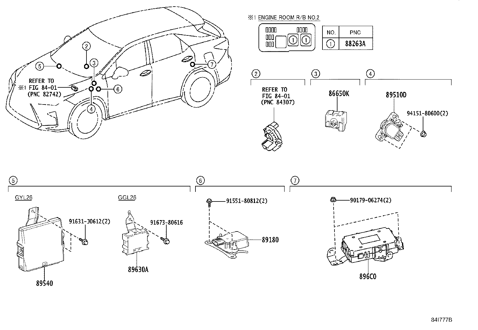 Exploded illustration 84I777B