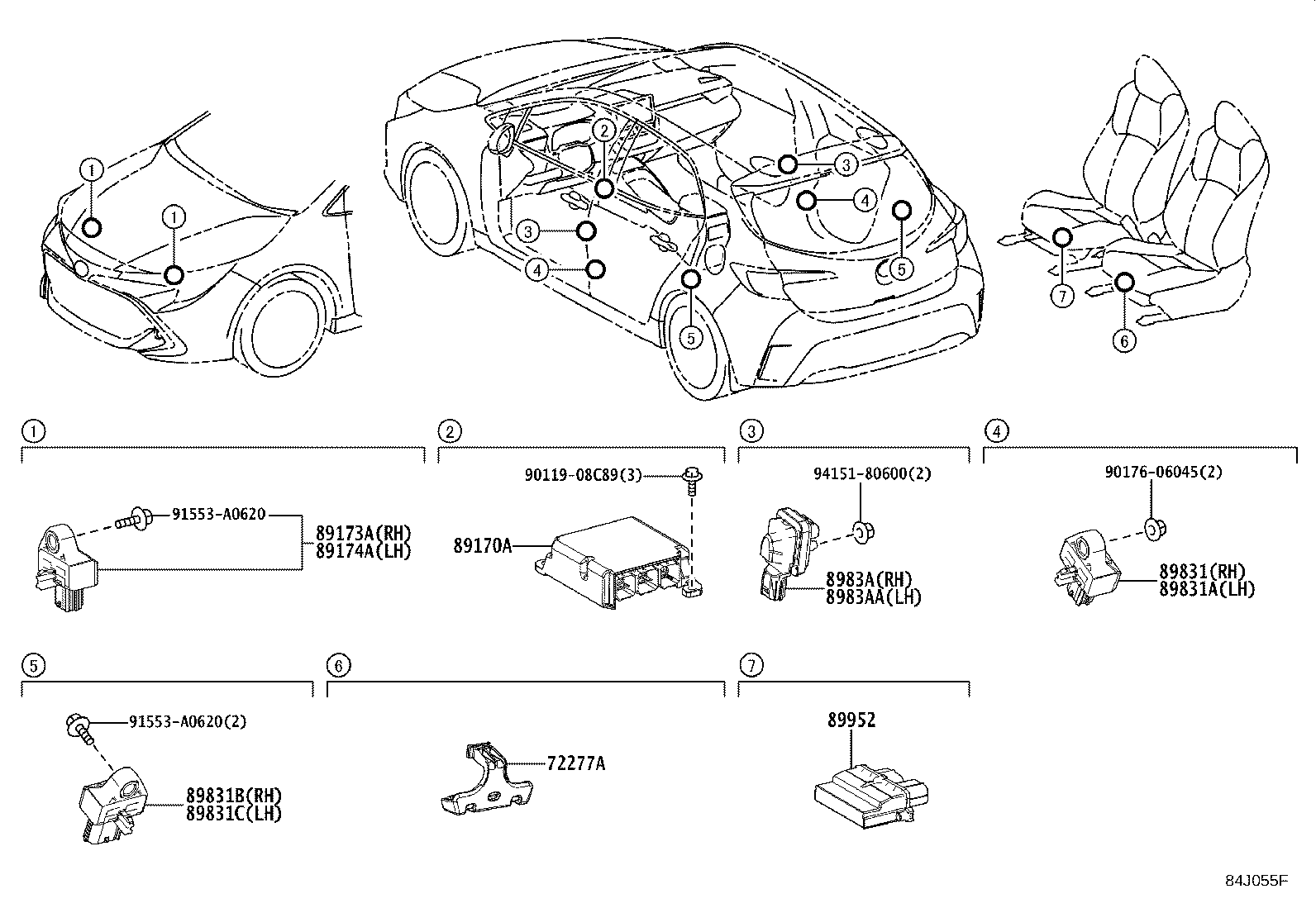 Exploded illustration 84J055F