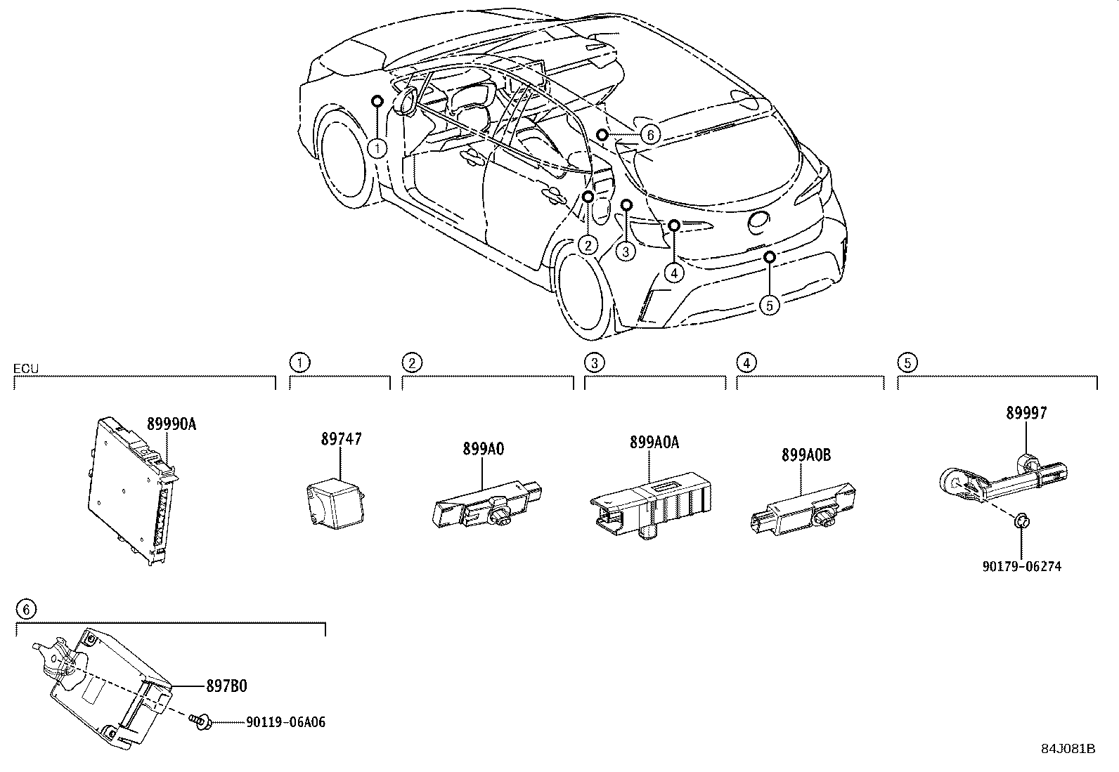 Exploded illustration 84J081B