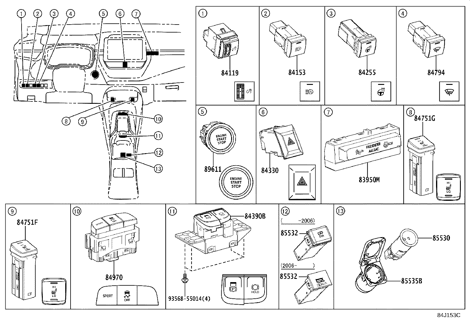 Exploded illustration 84J153C