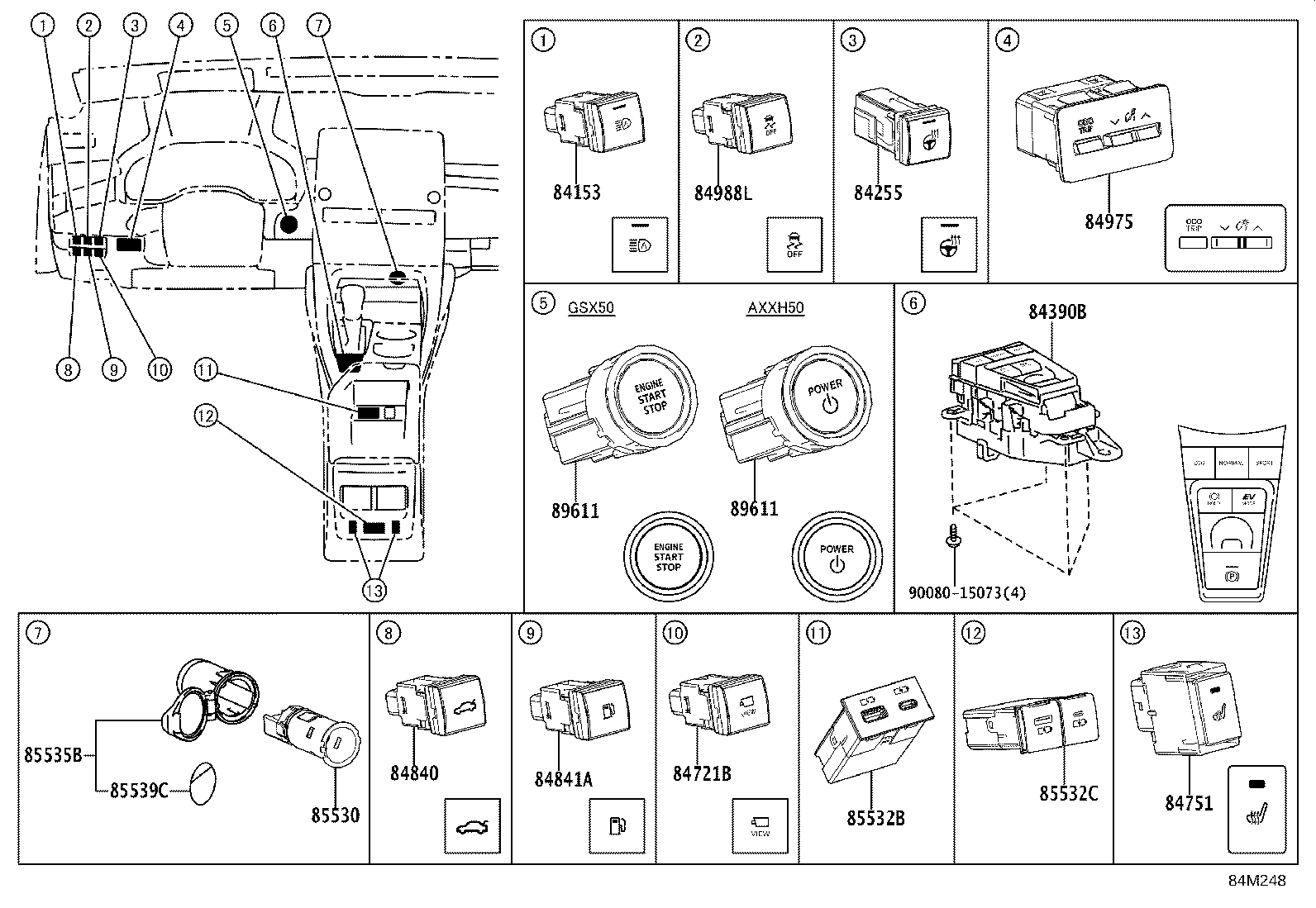 Exploded illustration 84M248