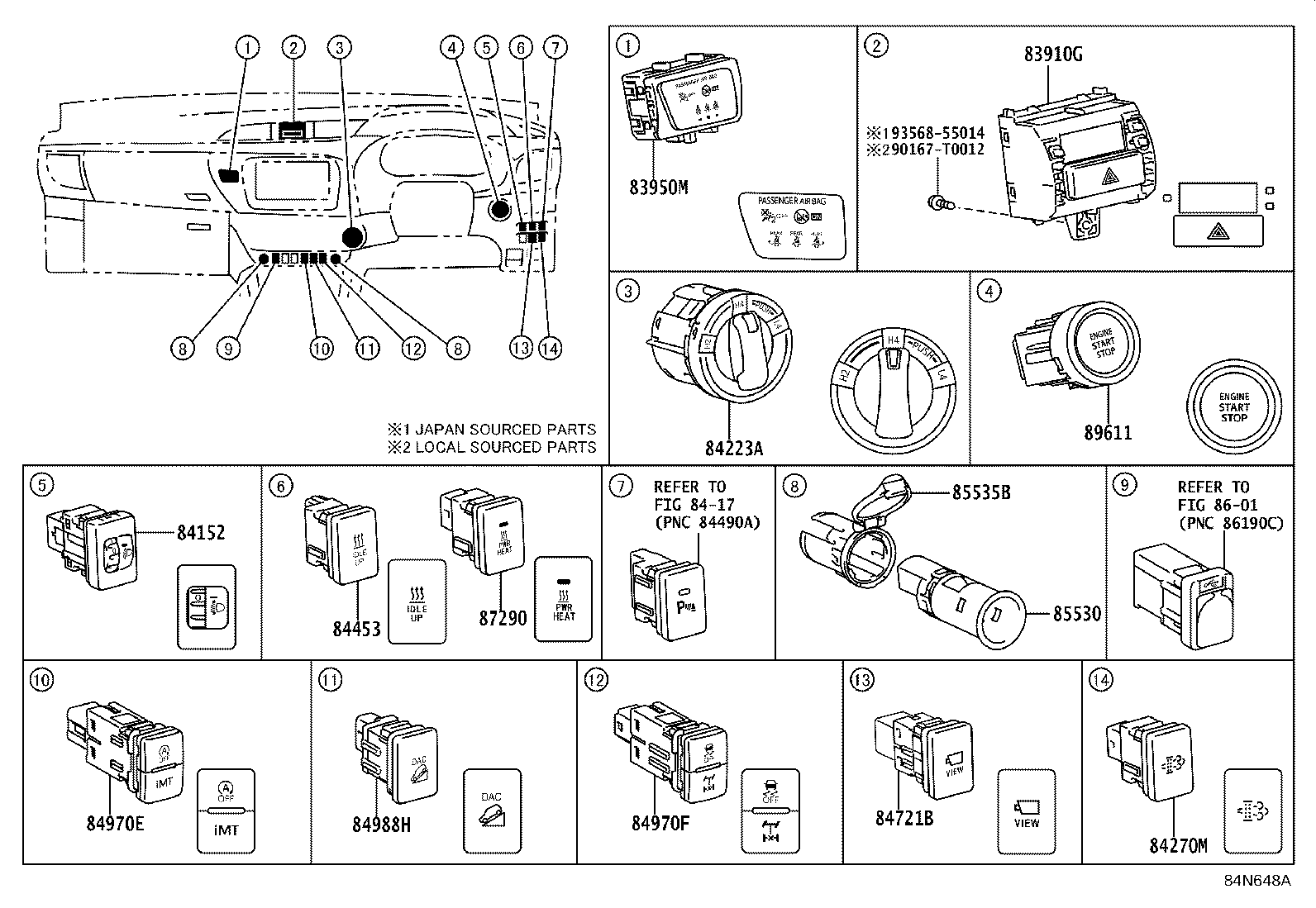 Exploded illustration 84N648A