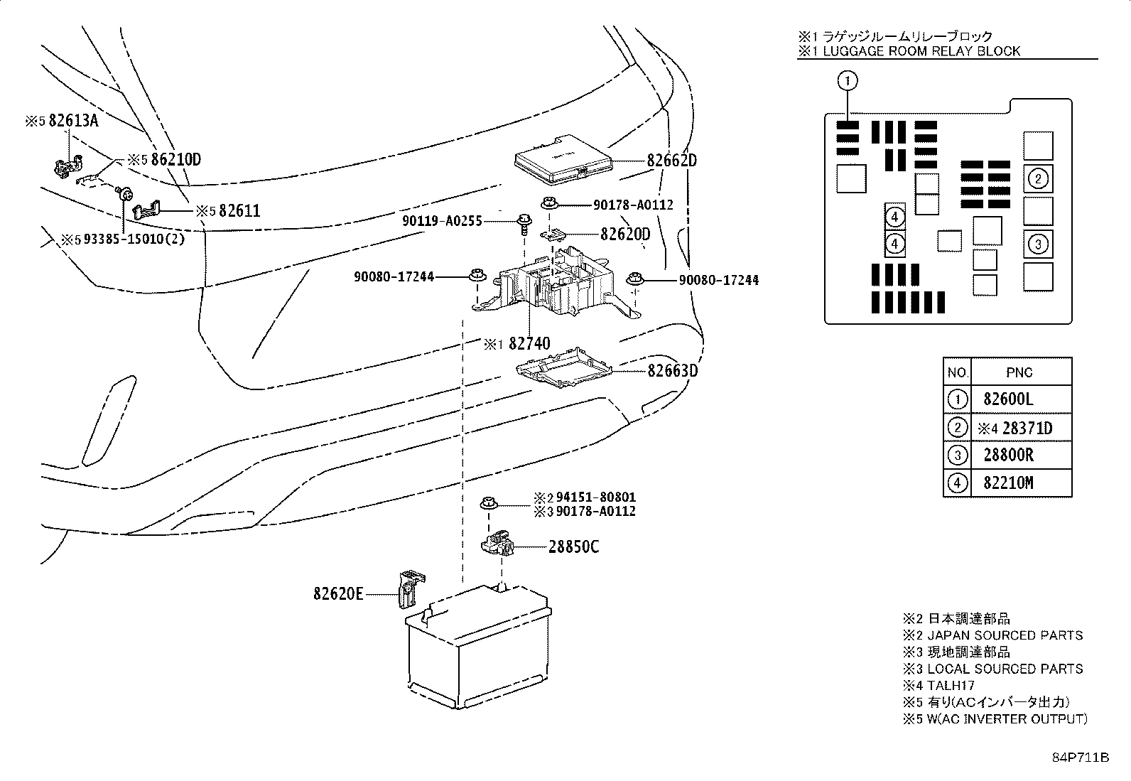 Exploded illustration 84P711B